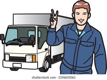 Truck driver posing with motivation