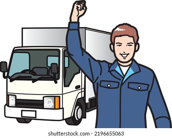 Truck driver posing with motivation