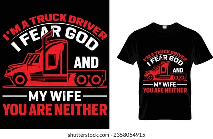 Truck driver t shirt design template