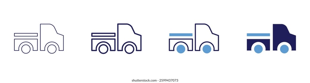 Truck driver training icon in 4 different styles. Thin Line, Line, Bold Line, Duotone. Duotone style. Editable stroke.
