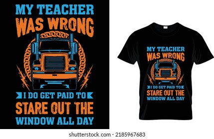 Truck driver T-shirt Design Template