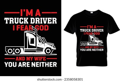 Truck driver t-shirt design vector svg