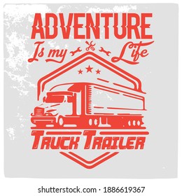 Truck driver t-shirt design with vintage look, This design can also use on t shirt print, mug, bag and as a sticker.