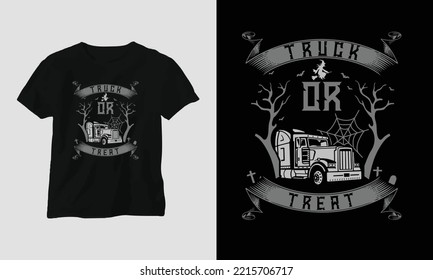 Truck Driver T-shirt Design Vintage Style with Truck