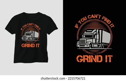 Truck Driver T-shirt Design Vintage Style with Truck