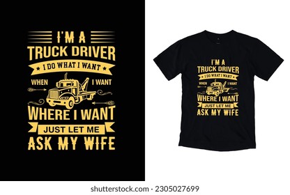 Truck driver vector t-shirt design