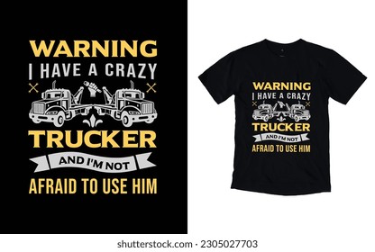 Truck driver vector t-shirt design