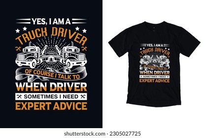 Truck driver vector t-shirt design