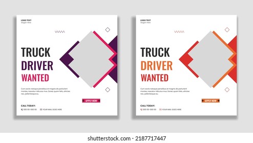 Truck driver wanted social media and web banner