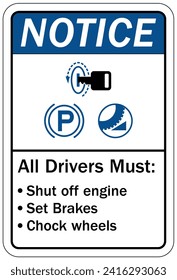 Truck driver warning sign and labels
