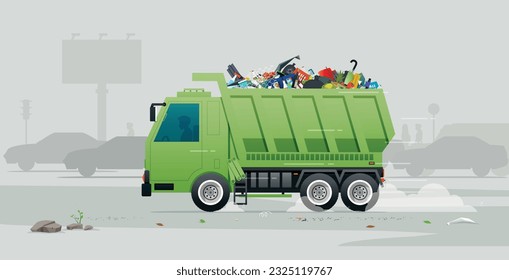 Truck drivers transport various garbage to be destroyed.