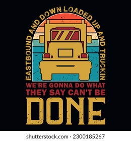 Truck driving graphics tshirt design 