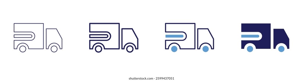 Truck driving schools icon in 4 different styles. Thin Line, Line, Bold Line, Duotone. Duotone style. Editable stroke.