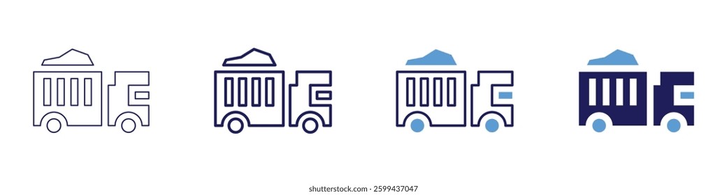 Truck driving simulator icon in 4 different styles. Thin Line, Line, Bold Line, Duotone. Duotone style. Editable stroke.