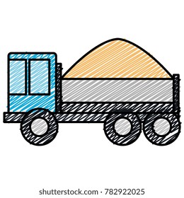 truck dump with concrete
