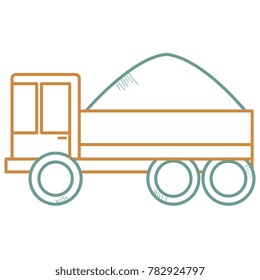truck dump with concrete