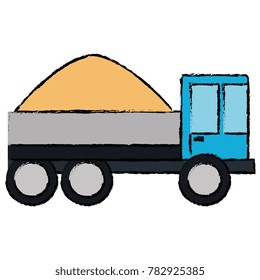truck dump with concrete
