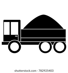 truck dump with concrete