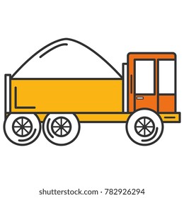 truck dump with concrete