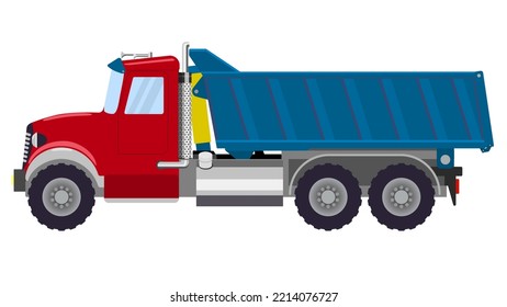 Truck, dump truck. Vector image isolated on white background