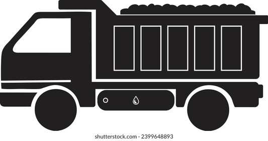 Truck Dumper icon vector |Black silhouette Dump 
 Trucks icons