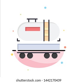 Truck, Dumper, Oil, Construction Abstract Flat Color Icon Template