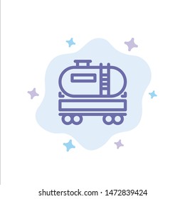 Truck, Dumper, Oil, Construction Blue Icon on Abstract Cloud Background