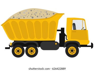 Truck. Dumper. Vector illustration, a flat style design. Isolated on a white background.