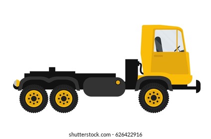 Truck. Dumper. Vector illustration, a flat style design. Isolated on a white background.