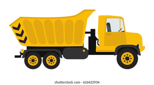 Truck. Dumper. Vector illustration, a flat style design. Isolated on a white background.