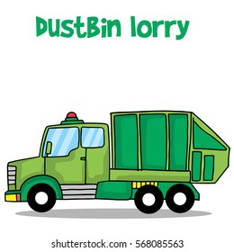 Truck of dustbin lorry vector art collection