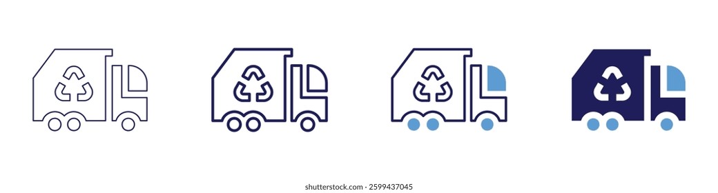 Truck efficiency icon in 4 different styles. Thin Line, Line, Bold Line, Duotone. Duotone style. Editable stroke.