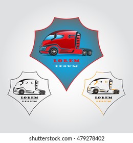 Truck emblem. Vector illustration. Transportation Truck Logo Vector Design. The Truck logo