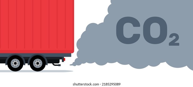 ilustración vectorial del tubo de escape de dióxido de carbono de humo