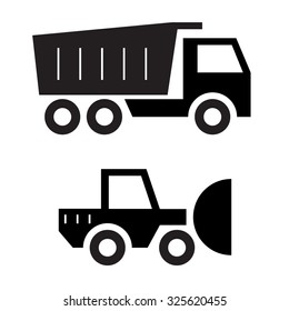 truck and excavator icon