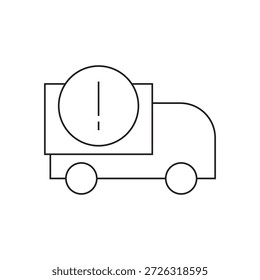 LKW mit Ausrufezeichen für Warnung oder wichtige Mitteilung.