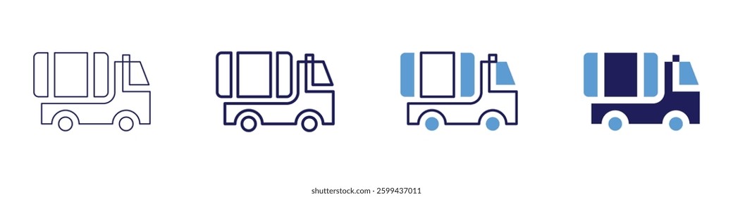 Truck exhaust repair kit icon in 4 different styles. Thin Line, Line, Bold Line, Duotone. Duotone style. Editable stroke.