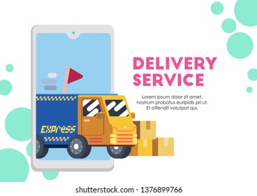 Truck express delivery service vector