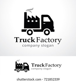 Truck Factory Logo Template Design Vector, Emblem, Design Concept, Creative Symbol, Icon
