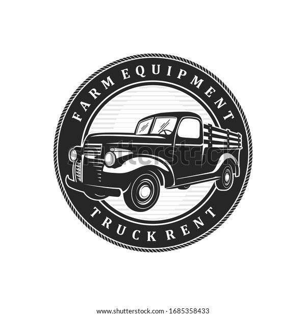 Truck farm logo\
vintage emblem silhouette\
style