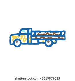 truck farm transport doodle icon sketch vector. truck farm transport sign. isolated symbol illustration