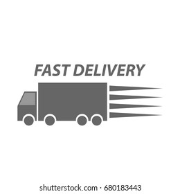 Truck fast delivery icon. Vector illustration.