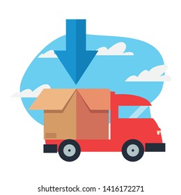 truck fast delivery logistic icon vector ilustrate