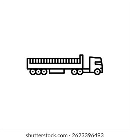 caminhão com cerca ícone de contorno reboque. cerca reboque ilustração linha preta.