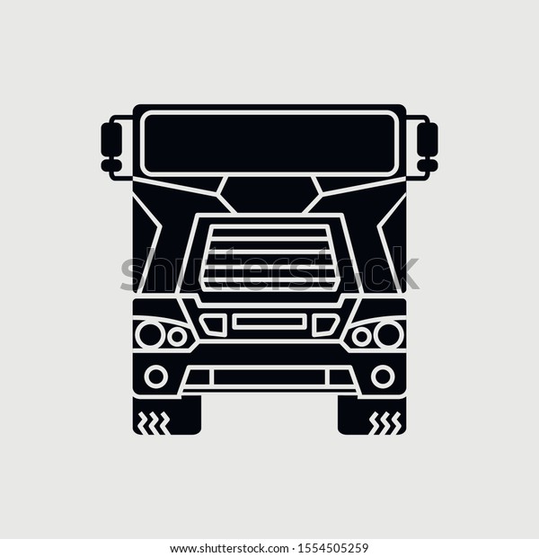 Truck filled\
Icon on white background –\
Vector