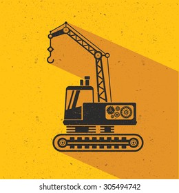 Truck flat design,yellow version,vector