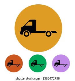 truck flat icon in circle design, car icon modern and trendy design vector, ready for web and print