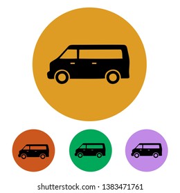 truck flat icon in circle design, car icon modern and trendy design vector, ready for web and print