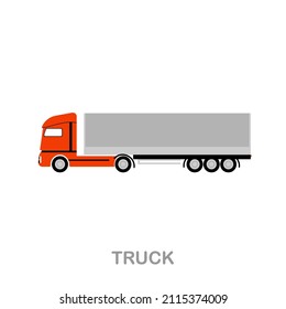 Truck flat icon. Colored element sign from transport collection. Flat Truck icon sign for web design, infographics and more.