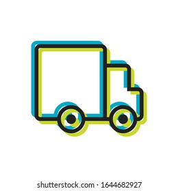 Truck, flat icon isolated. Cargo transportation and delivery of goods